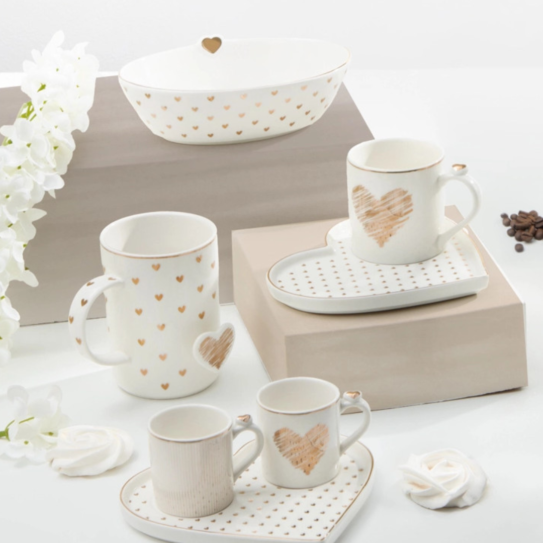 TETE A TETE AMORE MIO CUORI NEW BONE CHINA