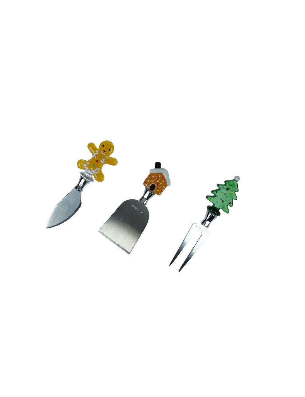 Coltelli formaggio christmas set 3 pezzi vetro/inox