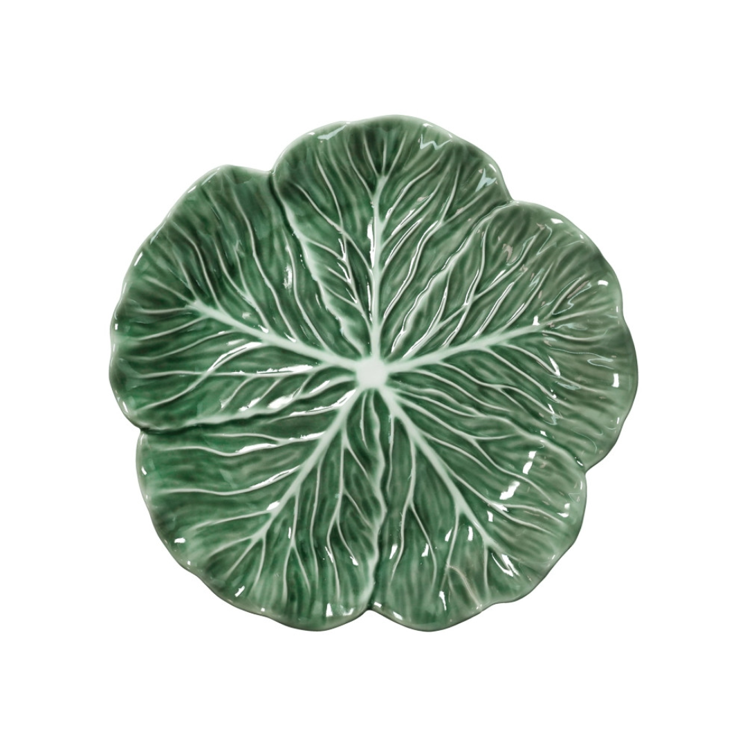 VASSOIO FOGLIA VEGAN VERDE PORCELLANA