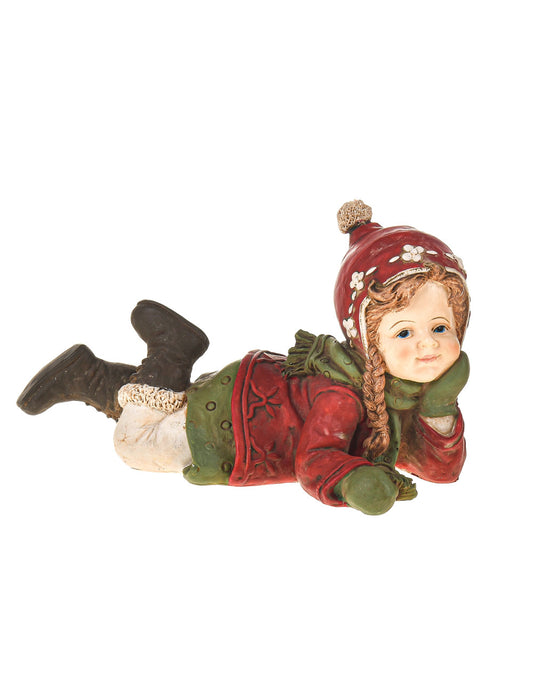 Bambina sdraiata resina