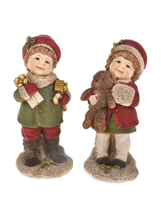 Bambini c/doni set 2 pezzi resina