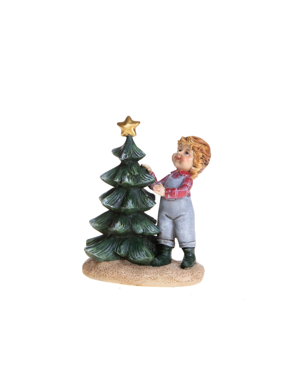Bambino c/albero Natale resina