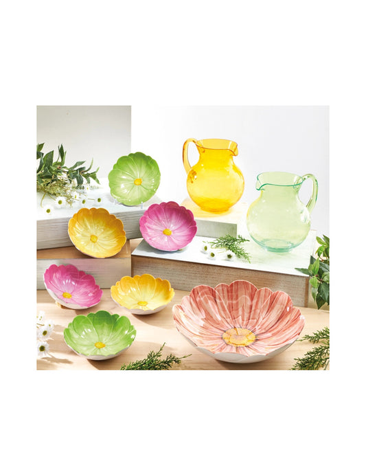 Ciotola fiore colori assortiti set 6 pz melamina