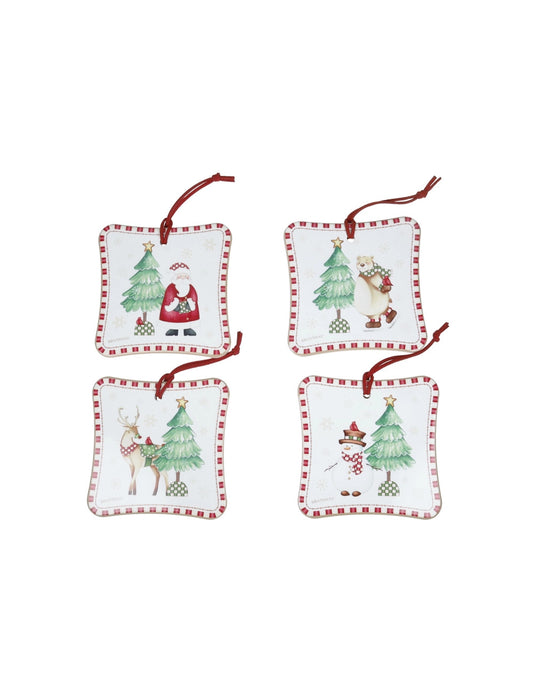 Decoration racconti set 4 pezzi ceramica/sughero