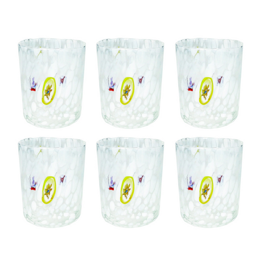 BICCHIERE PAVONE BIANCO SET 6 PZ VETRO
